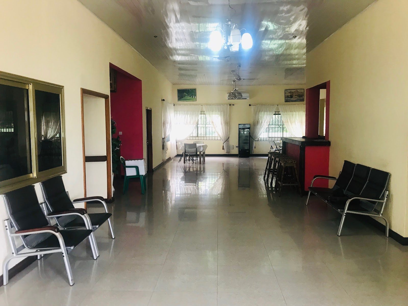 Bright shared lounge and dining area